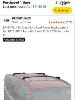 Cross Bars Roof Racks for 2013-2018 Hyundai Santa Fe & 2019 Santa Fe XL