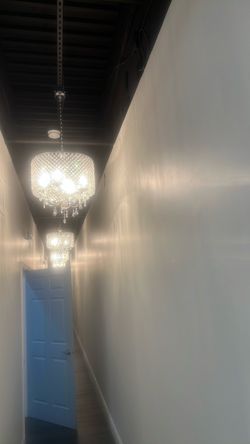 Large Luxury Crystal Drum Chandelier – Chrome 6-Light Ceiling Fixture