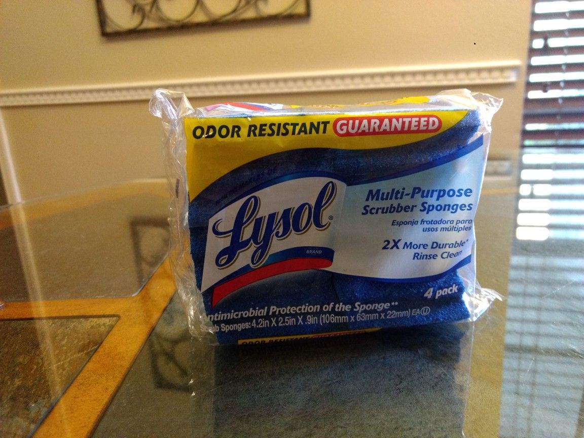 Lysol Odor Resistant Multi-Purpose Scrubber Sponges (4-Pack) ($2)