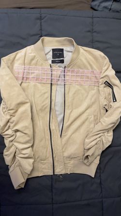 Lifted Anchors Suede Bomber Jacket Tan medium