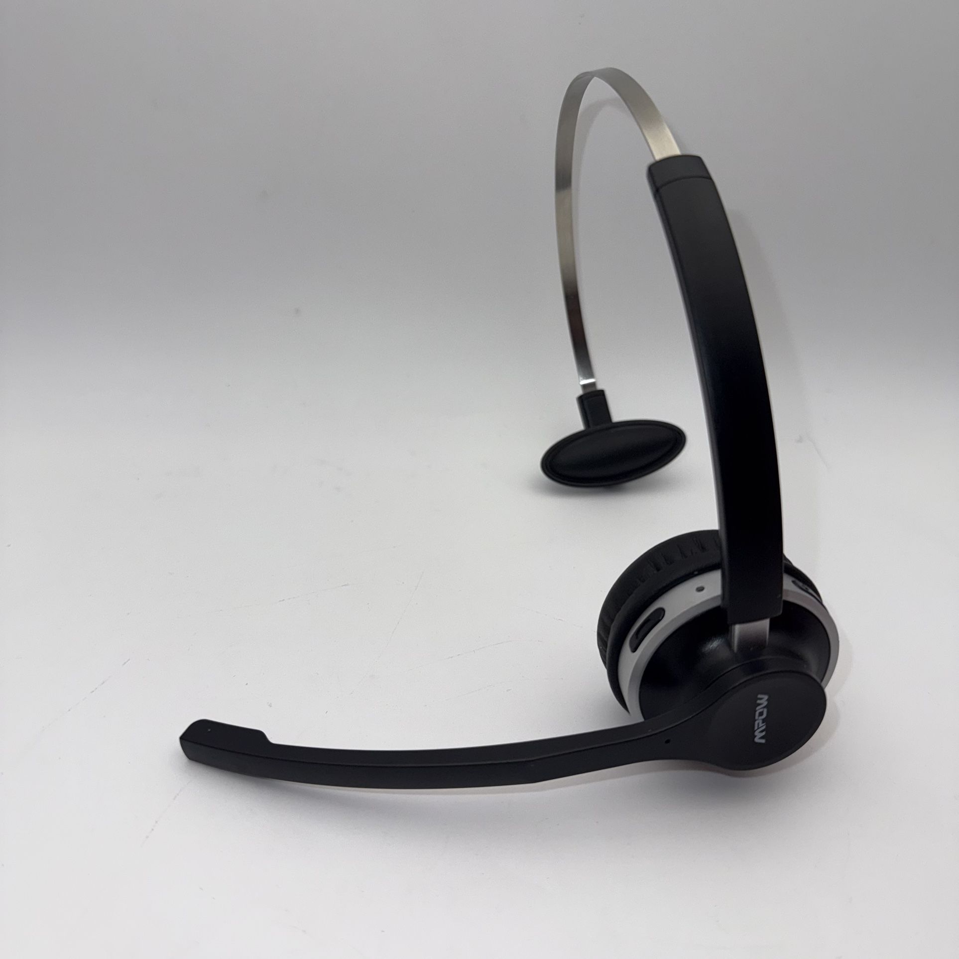 Bluetooth Telephone Headset Single Ear, Noise Canceling Wireless On Ear Headphones, with Rotatable Microphone, Up to 160 Hours of Standby Time for Lap