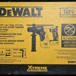 12V DEWALT XTREME Max SDS Plus Cordless Rotary Hammer Drill DCH072B — TOOL ONLY