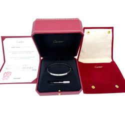 Cartier 18K White Gold Love Bracelet Size 19 Medium Model Hinge 2024 29.4g