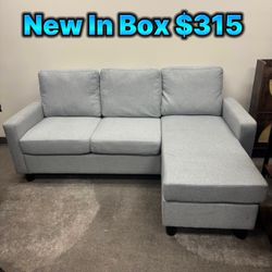 Sealed In Box L Sectional Couch 🛋️ Reversible L ✅ & Removable Covers ✅ Brand New In Box 📦 