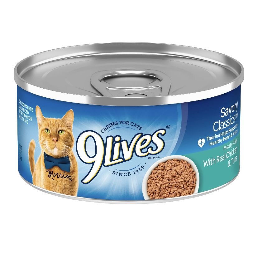 (4 Pck) 9Lives Chicken And Tuna Wet Cat Food 