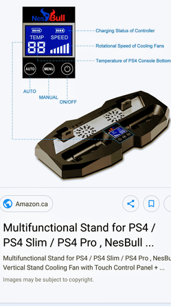 PS4 Charging power dock and Cooling fan for the PS4 Pro- Slim - and 1st gen. PS4