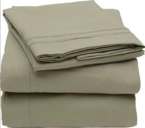 Twin Sheet Set 3-piece Sage Green Deep Pocket 1800TC Premium Quality