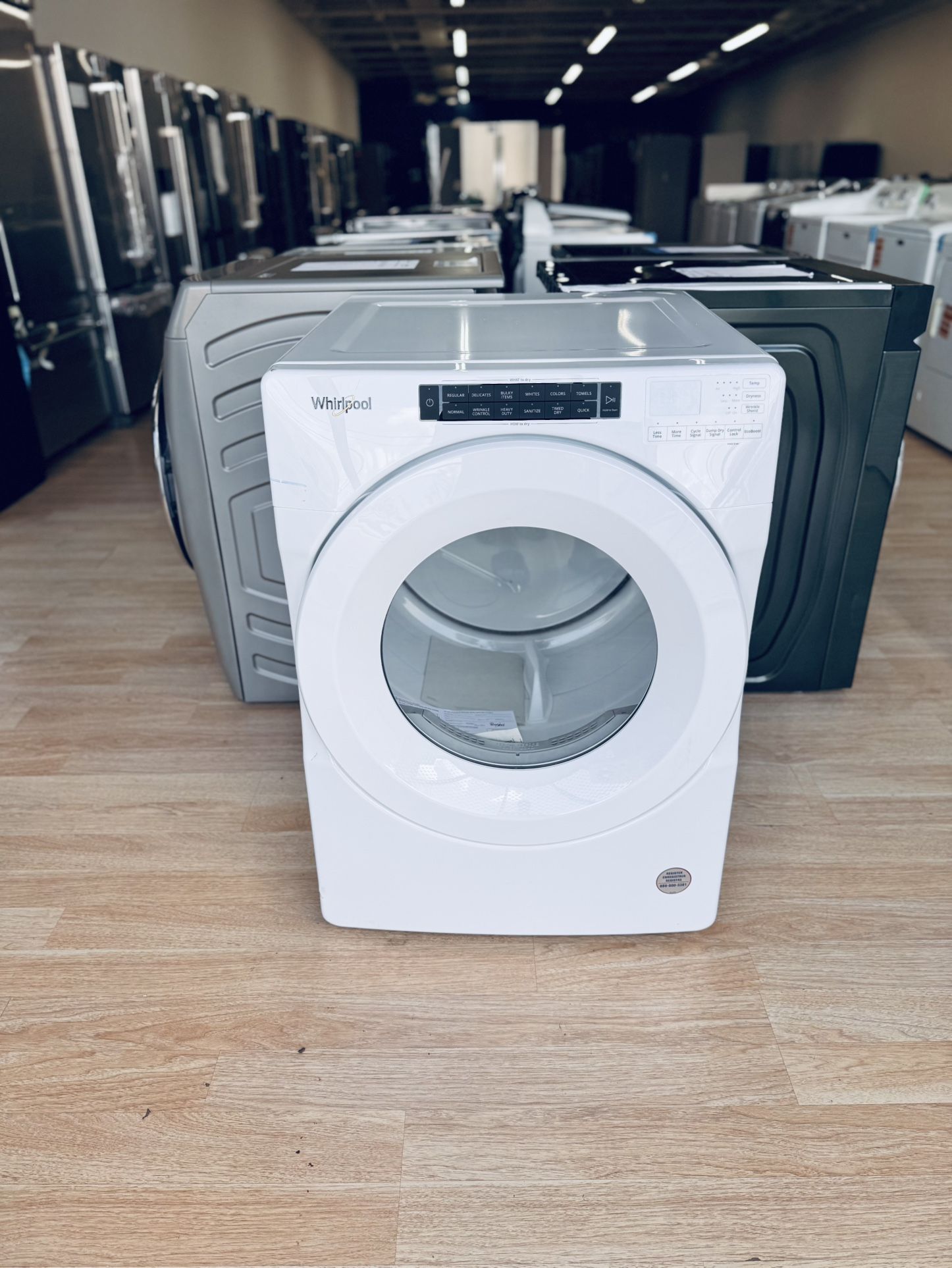 New Whirlpool ADA 7.4 Cu. Ft. White Front Load Long Vent Gas Dryer With Intuitive Controls - WGD560LHW