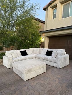 Corduroy sectional and ottoman Corduroy sectional and ottoman