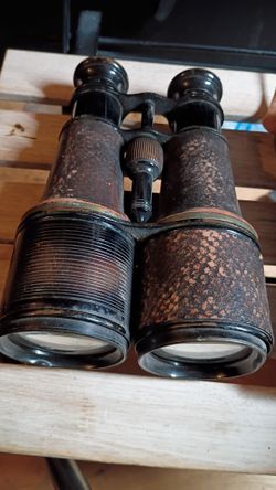 WW1 French Made Binoculars & 1917 Dated Leather Case
