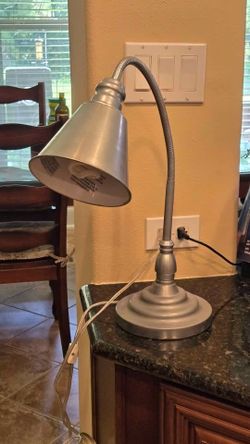 Silver Metal Gooseneck Desk Lamp - Adjustable Task Light