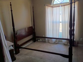 Queen size bed with tall post and frame only