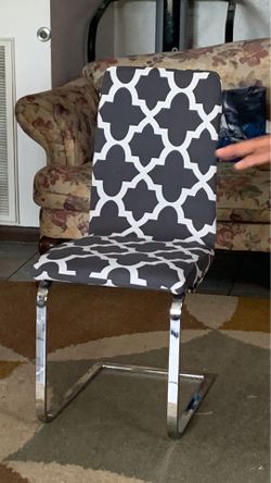 Dining steel chairs with cover . Barley used