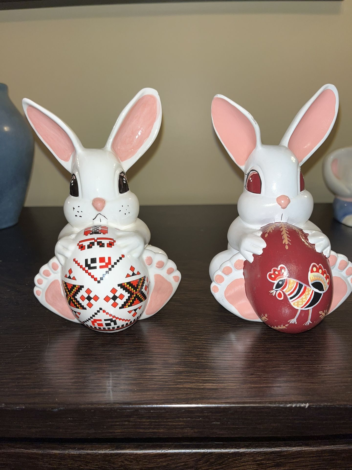 Vintage Easter Bunny Rabbit Ceramic Ukrainian Easter Egg Ukraine Roost