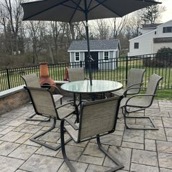 Patio Set With 6 Chairs