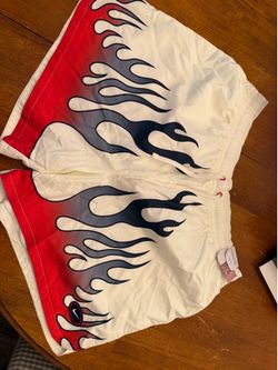 Nike xxl Nike Sportwear Men Size xxl NSW Woven White Shorts Fire Flames DV9628-133 New