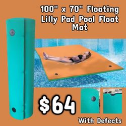 NEW 100" x 70" Floating Lilly Pad Pool Mat: njft