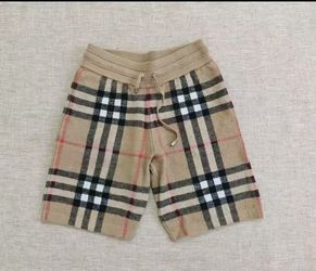 Burbery  Check Silk-Blend Jacquard Drawstring Shorts Men's Classic Beige
