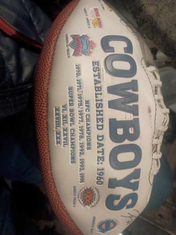 Cowboys Superbowl Vintage Autographed Football 