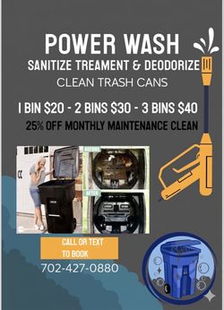 Power Washing Trash Bin Cleaning