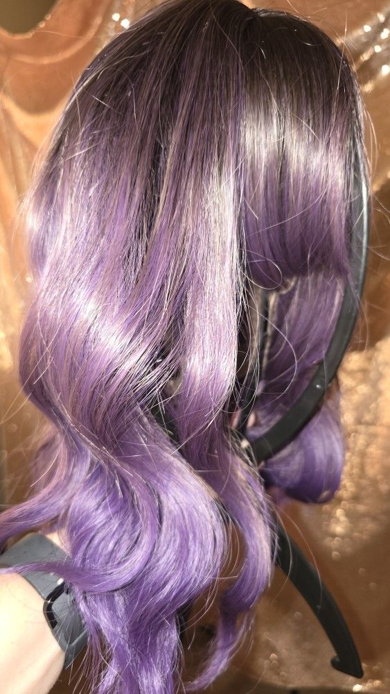 Beautiful Wavy Wig, Purple, Bob Style