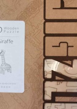 Jigzle 3D Wood Puzzle of Giraffe Fun Level 1 Difficulty Unique Brand New
