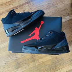 AIR JORDAN 3 RETRO (Black Cat 🐈‍⬛ 2025) Sizes 7.5, 9, 9.5, 10.5, 11, 12, 13, 14 & 15  Men’s 
