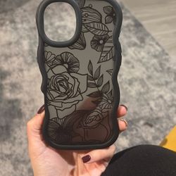 Cute Black Clear Matte Iphone 16 Plus Phone Case