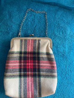 Nanette Lepore Plaid Evening Bag Clutch with Chain