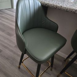 Modern Olive Green Kitchen Bar Stools – Set of 4