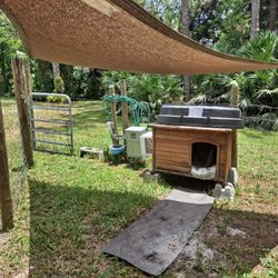 Dog House,A/C ,pen,gate,fence ,self feeding Water/food ,shade