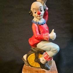 Toscany Collection Clown Figurine Riding A Unicycle 8" Tall 4" Wide Excellent Vintage Condition No Chips Or Cracks The Toscany Collection Clown Figuri