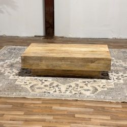Rustic Wood Block Coffee Table (Retail $1,120)