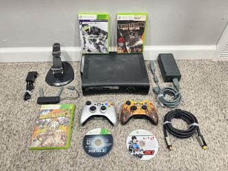 120GB Xbox 360 Bundle Comes With 5 Games 2 Controllers Charging Station Networking Adapter HDMI And Power Cord