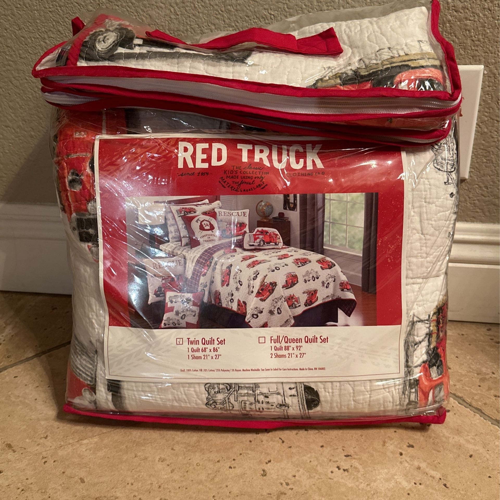 Twin Fire Truck Bedding
