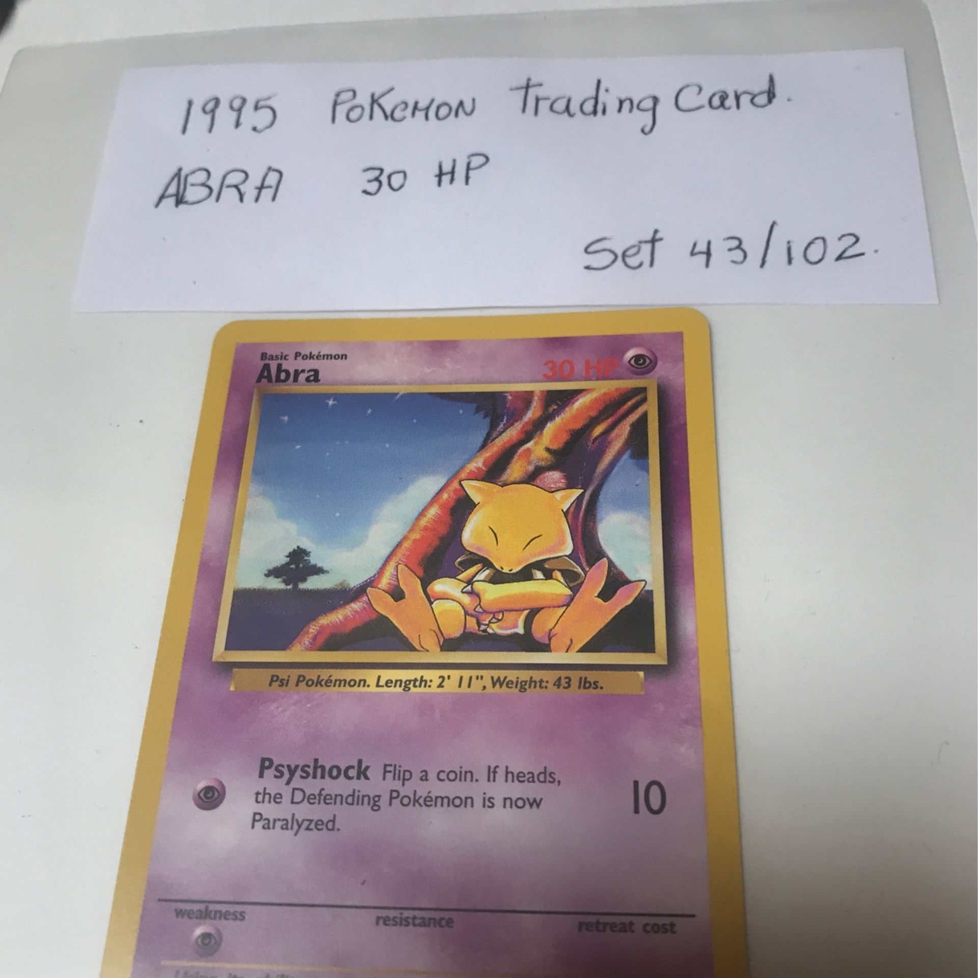 1995 Pokemon Trading Card ABRA 30HP