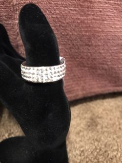 Women's men's 925 sterling silver diamond cz wedding ring size 9