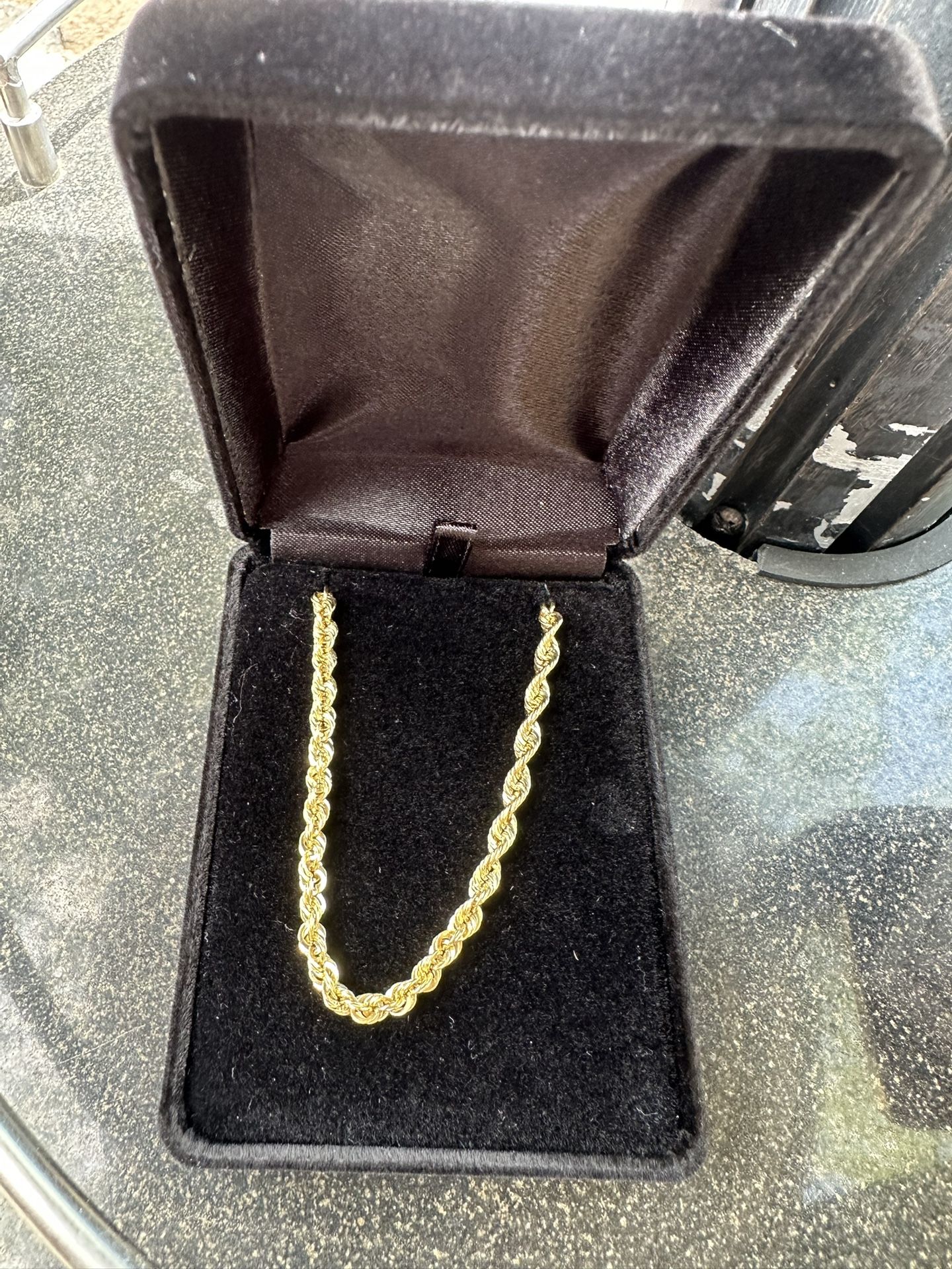 10K 20" Hollow Cashmere Rope Chain 4MM