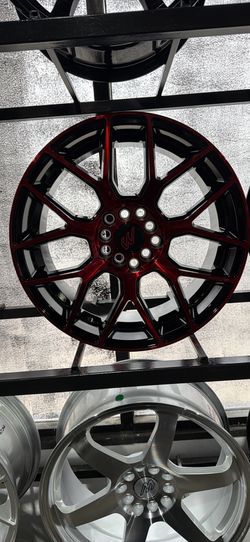 17s red black wheels tires new 5x100-114