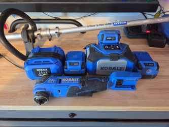 Kobalt String Trimmer, Speaker, and Multitool