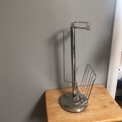 Chrome Bathroom Tissue, Paper Towel and magazine holder 
