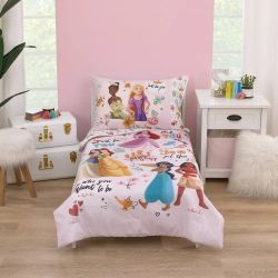 4pc Toddler Disney Princess Just Be You Bed Set - Pink