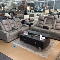 FINAL SALE!!! 2Pc Set. Top Grain Leather, Lumbar Support, Power Recliners And power Headrest 