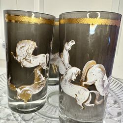 1950’s Culver 22karat Gold Ming Drinking Glasses (4)