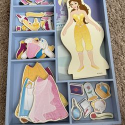Melissa & Doug Disney Belle Magnetic Dress-Up Wooden Doll Pretend Play Set