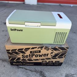 Setpower FC15 Portable Refrigerator Freezer Car Refrigerator 15.8Qt Green