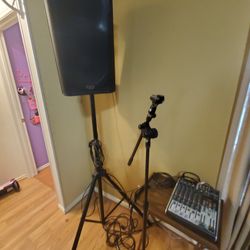 Speaker, Mixer And Stands