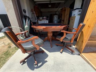 Poker table and chairs