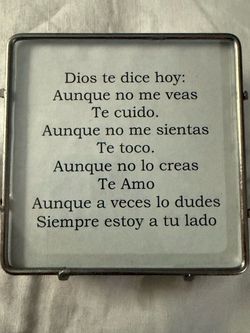 Spanish Religious Quote In Glass Frame