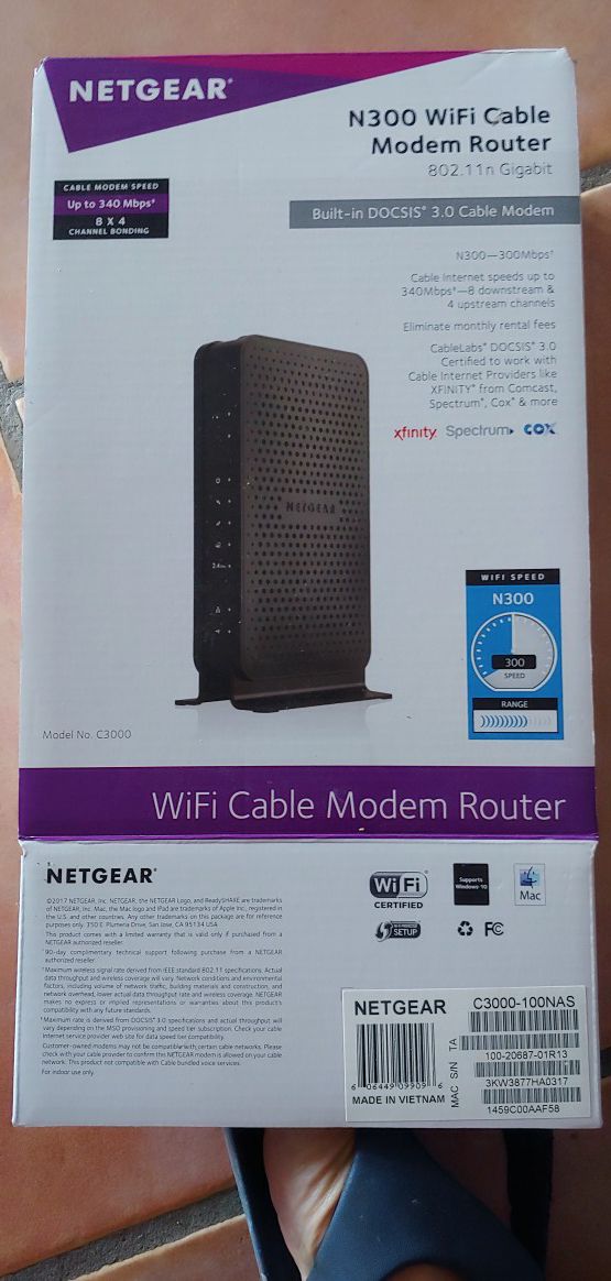 Netgear WiFi Modem and Router